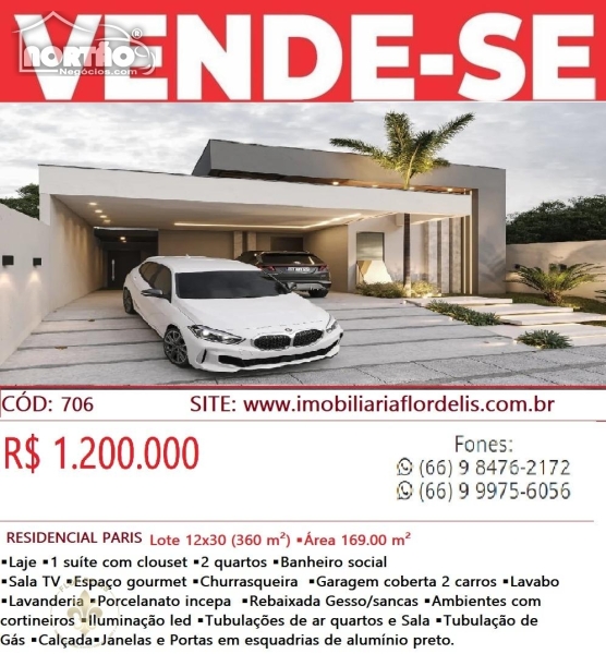 CASA A VENDA NO RESIDENCIAL PARIS - SINOP MT EM SINOP/MT