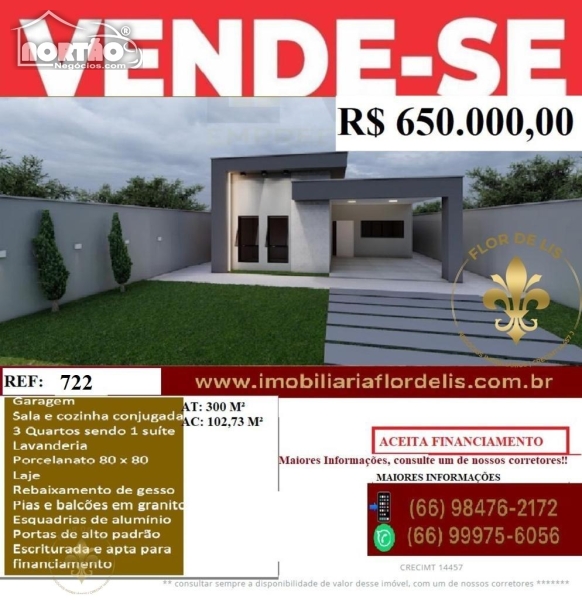 CASA A VENDA NO JARDIM BOUNGANVILLE - SINOP MT EM SINOP/MT