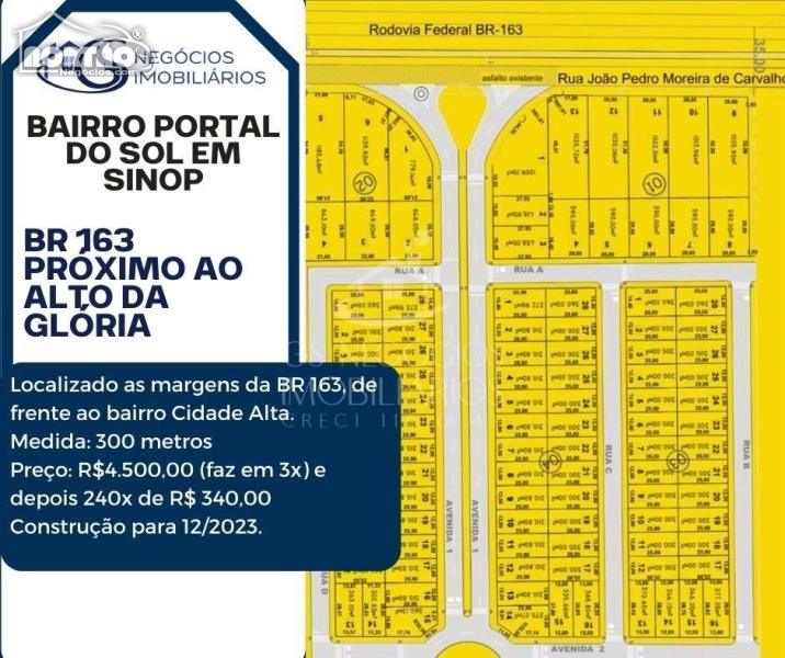 LOTEAMENTO a venda no PORTAL DO SOL em Sinop/MT