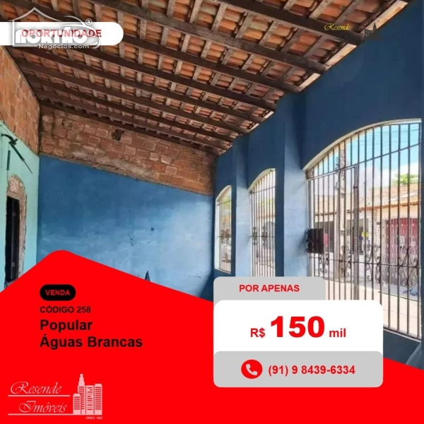 CASA A VENDA NO ÁGUAS BRANCAS EM ANANINDEUA/PA