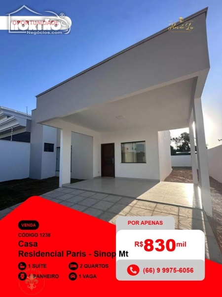 CASA a venda no RESIDENCIAL PARIS - SINOP MT em Sinop/MT