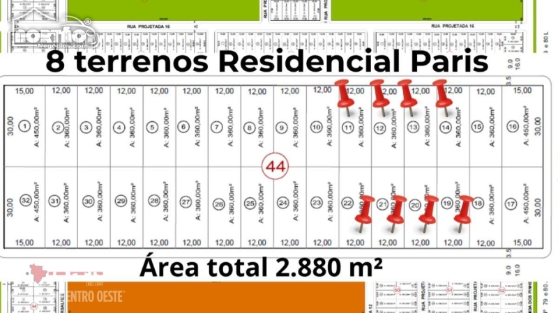 TERRENO A VENDA NO RESIDENCIAL PARIS EM SINOP/MT