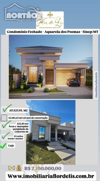 CASA a venda no CONDOMINIO AQUARELA DOS POEMAS- SINOP MT em Sinop/MT