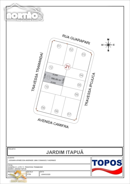 TERRENO a venda no LOTEAMENTO JARDIM ITAPUÃ em Sinop/MT